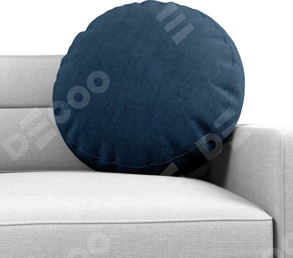 Подушка круглая «Кортин» канвас синий