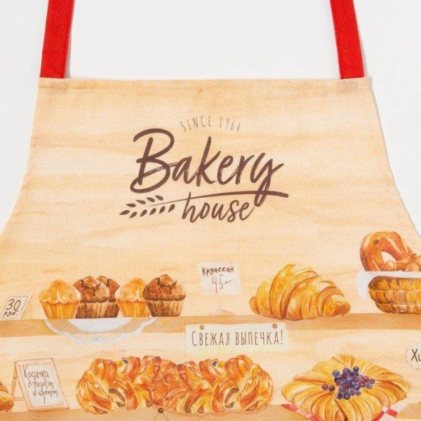 Фартук Этель Bakery house 70х60 см, 100% хлопок, репс 210 г/м2