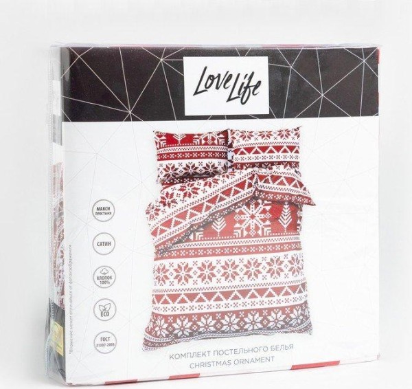 Постельное белье LoveLife 2сп Christmas ornament 175*215см,200*225см,50*70см-2шт