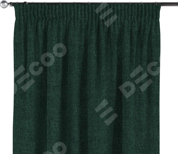 Комплект штор рогожка димаут тёмно-зелёный, на тесьме «Карандаш»