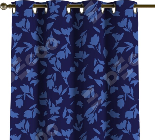 Комплект штор на люверсах «Синие цветы»