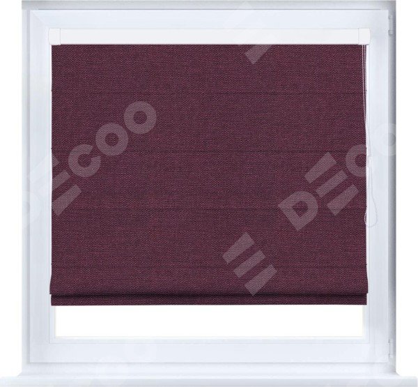 Римская штора «Кортин» кассетная, ткань лён фиолетовый