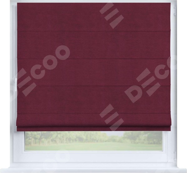 Римская штора «Кортин» на створку, ткань вельвет бордовый