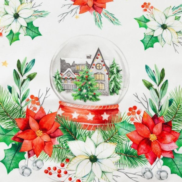 Дорожка на стол Christmas red flowers 40*147 см, 100% хл, саржа 190гр/м2